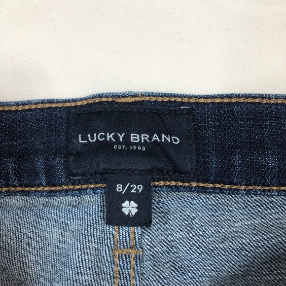 Lucky Brand Stretchy Cotton Dark Wash Sweet Mid Rise Straight Cropped Jeans 8/29 - Picture 6 of 16